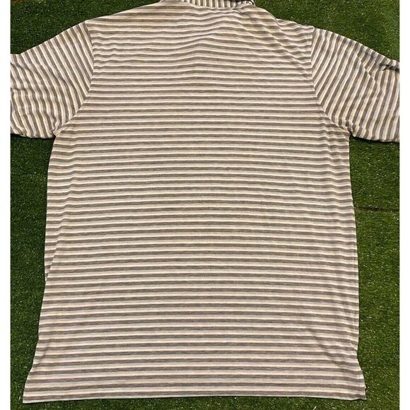 Peter Millar shirt mens large gray white golf polo short sleeve thin lyocell 6 - Picture 6 of 10